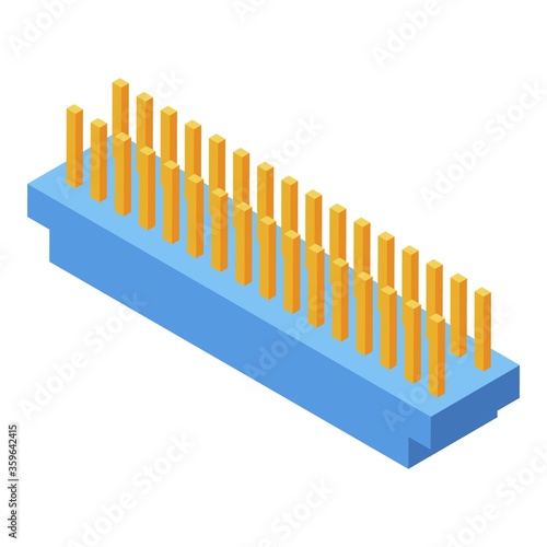 Soldering radio pins icon. Isometric of soldering radio pins vector icon for web design isolated on white background