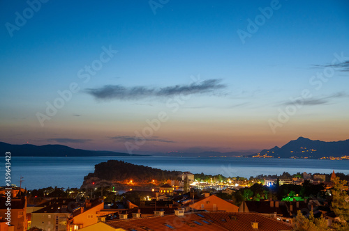 Colorful sunset silhouette in Makarska, Croatia © Marko Tomic