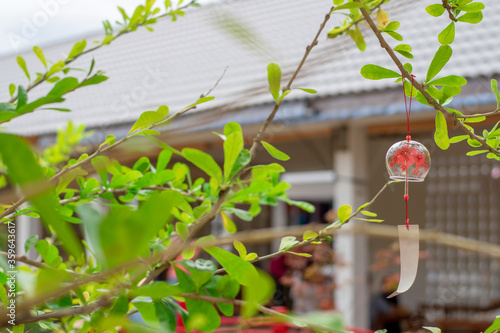 Japanese wind bells fuurin festival matsuri. Summer trip to Japan concept. photo