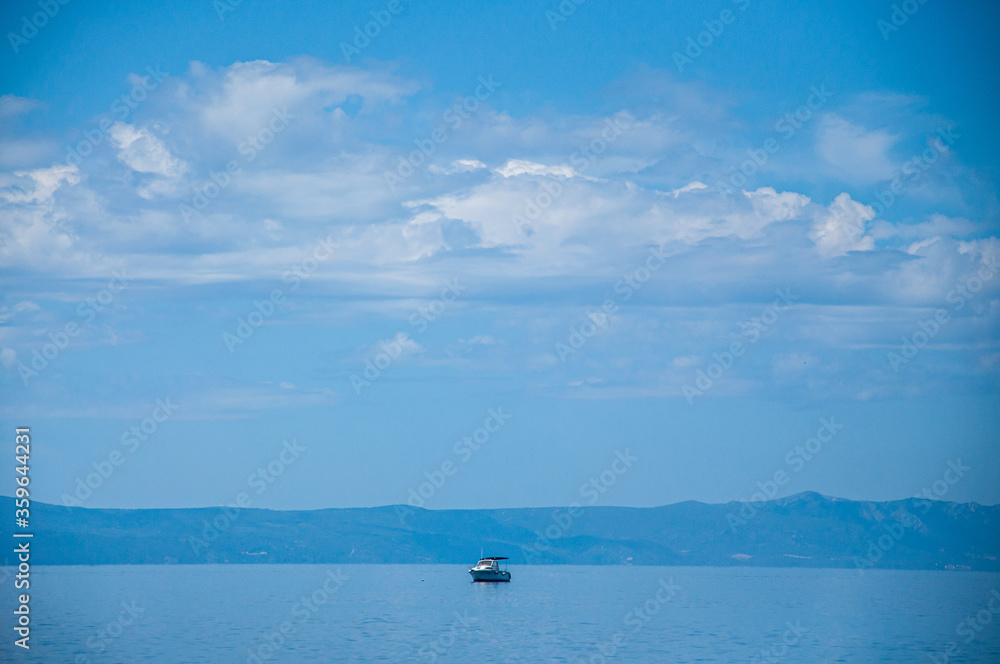 Fototapeta premium Blue sky and sea in Makarska, Croatia