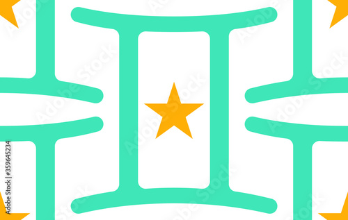 zodiaco, segno dei gemelli, pattern vettoriale