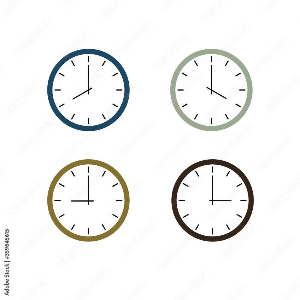 clock icon flat design style on white background, modern flat icon concept,vector illustration EPS10. clock icon flat design style on white background, modern flat icon concept,vector illustration EPS10.