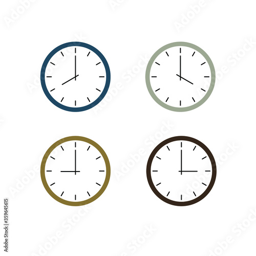 clock icon flat design style on white  background, modern flat icon concept,vector illustration EPS10.