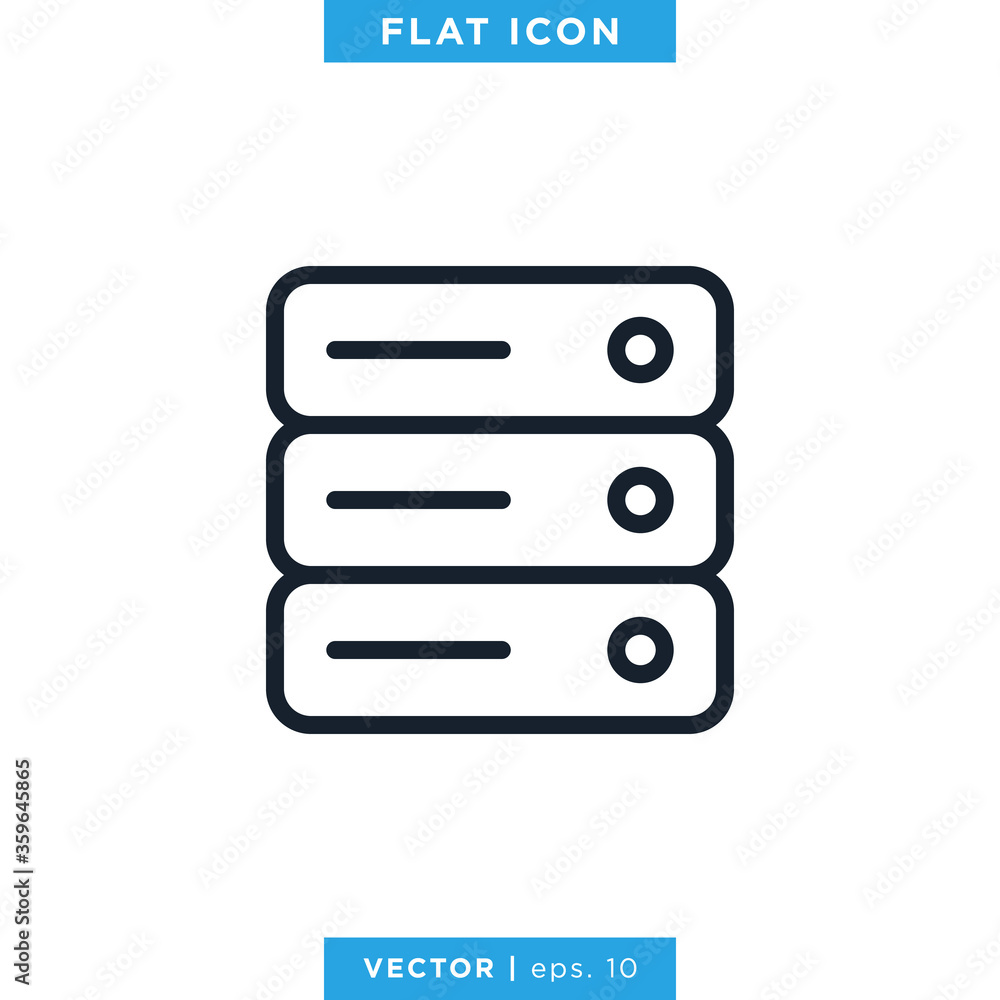 Server Icon Vector Design Template. Editable Stroke Server Icon Vector Design Template. Editable Stroke
