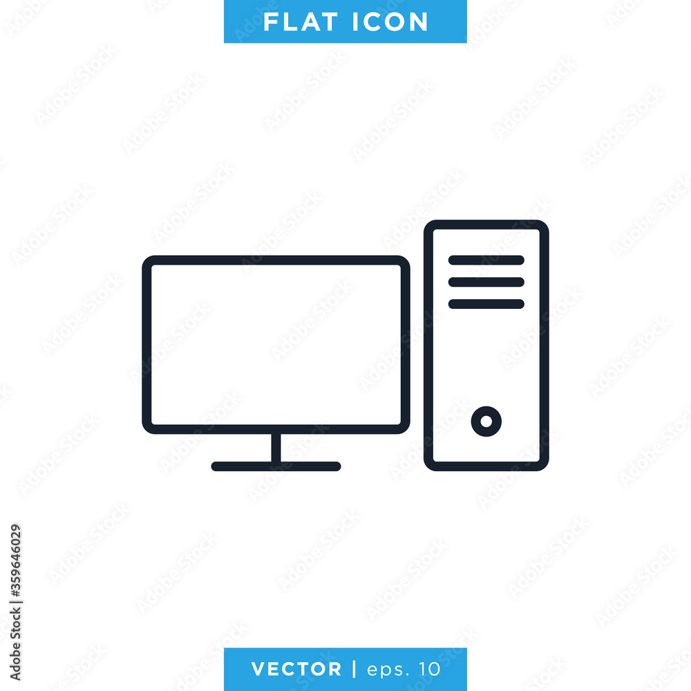 Desktop Computer Icon Vector Logo Design Template Desktop Computer Icon Vector Logo Design Template