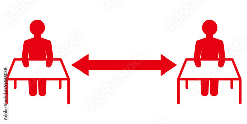 Social distancing set of icons