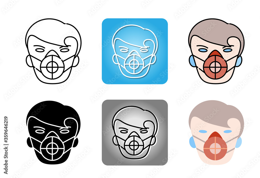 dust mask icon set isolated on white background for web design