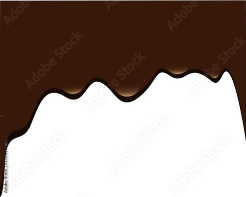 Vector realistic flowing chocolate isolated on white background