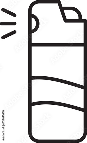 Black line Pepper spray icon isolated on white background. OC gas. Capsicum self defense aerosol. Vector.