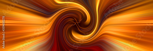 Spiral of luminous orange lines. Smooth arcs of light. Abstract futuristic background.