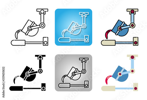 Furnace and molds icon set isolated on white background for web design