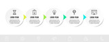 Infographic circles with five steps, arrows. Line vector template. Can be used for diagram, business, web, banner, flow chart, info graph, timeline, content, levels.