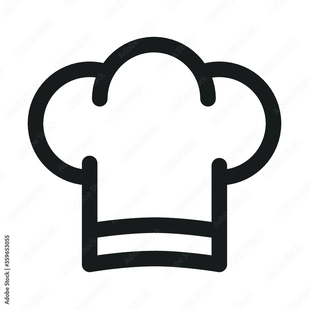 Chef hat line icon, outline vector sign, linear style pictogram isolated on white. Cuisine symbol, logo illustration. Chef hat line icon, outline vector sign, linear style pictogram isolated on white. Cuisine symbol, logo illustration.