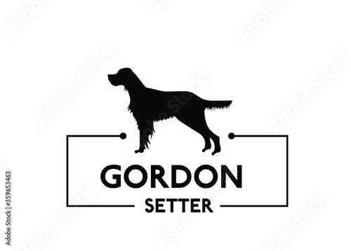 Gordon setter dog logo vector icon vector dog silhouette
