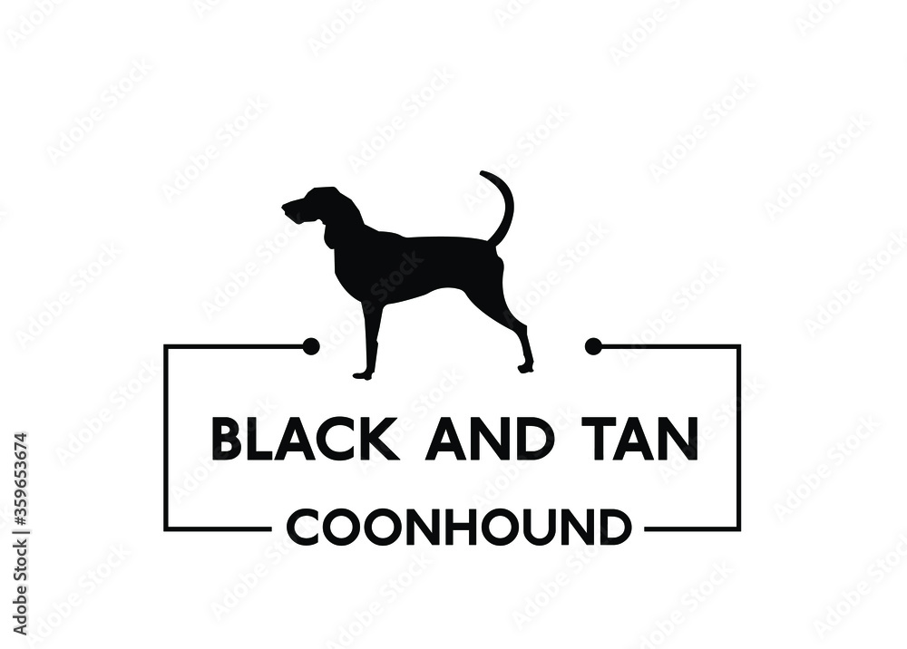 Black And Tan Coonhound vector dog silhouette