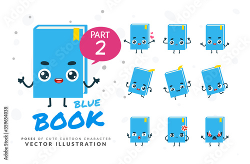Vector set of cartoon images of Blue Book. Part 2