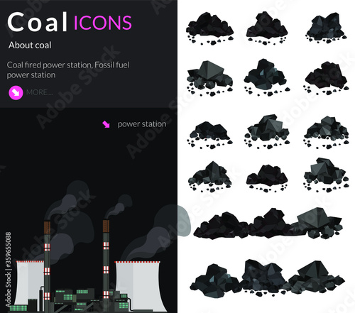 pile of charcoal , coal heaps of coals 