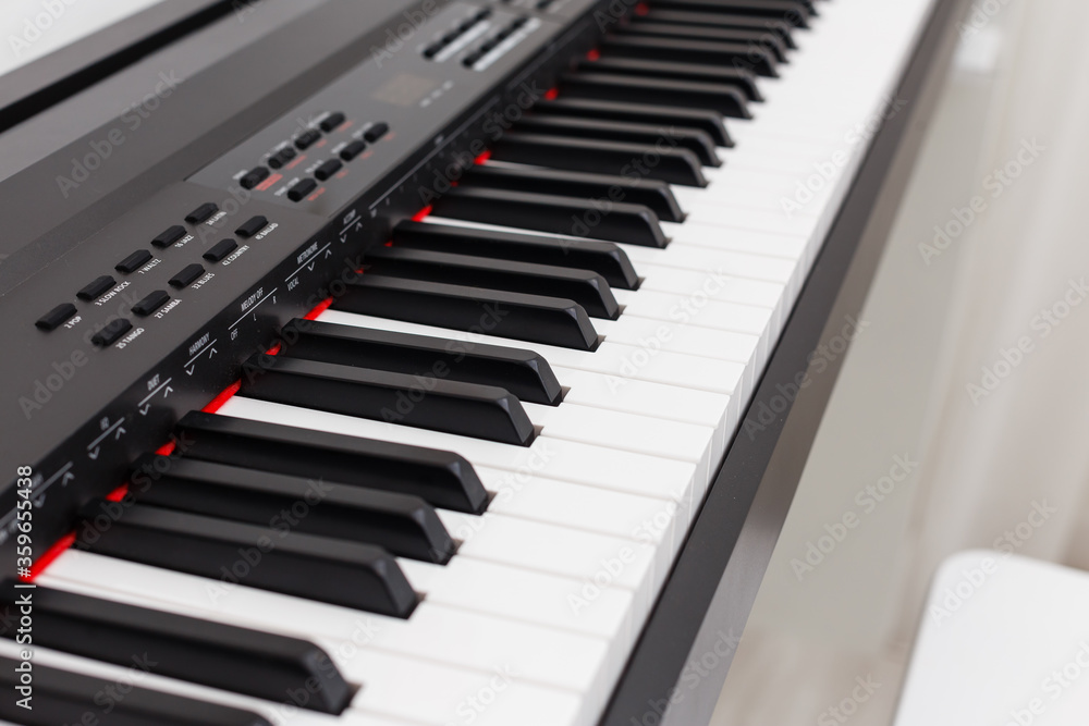 synthesizer under the white background synthesizer under the white background