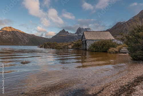 The Dove Lake boat house