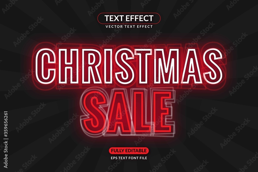 Fototapeta premium Editable Christmas Xmas Sale Text Effect Style