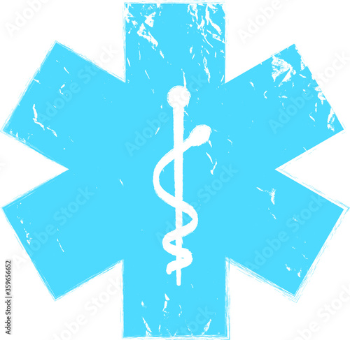 Grunge first aid icon . Medical, hospital sign . Emergency symbol . Vector