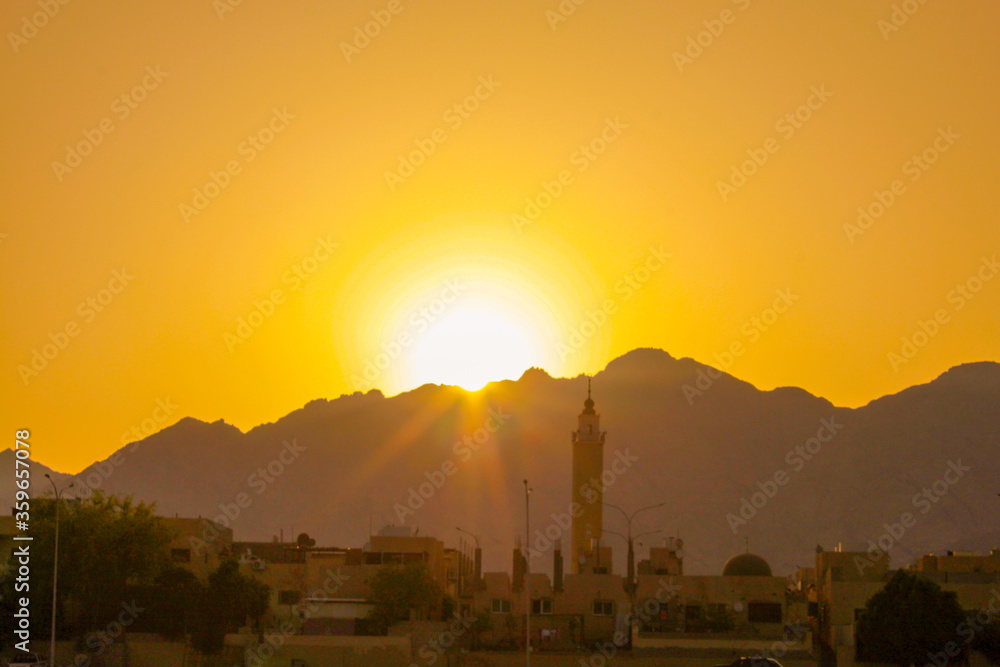 Fototapeta premium sunset over the city
