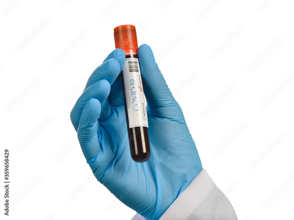 Naklejka premium COVID-19 or Coronavirus Blood Test 