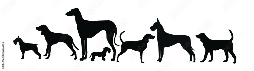 Set of diverse dog icons