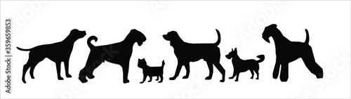 Set of diverse dog icons