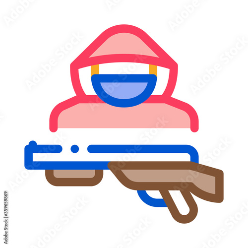 animal poacher icon vector. animal poacher sign. color symbol illustration