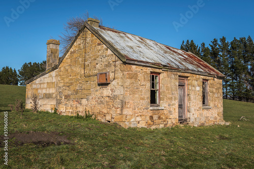An abandoned stone farmhouse