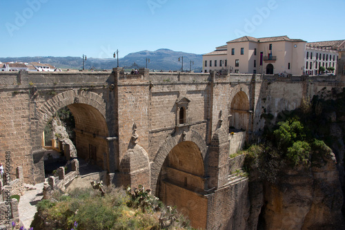 Views of bridge and streets of  Ronda, Spain.