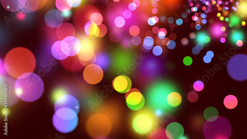 Colorful bokeh lights party disco blur shiny lens flares