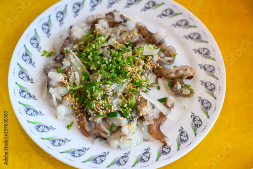 San-nakji is a variety of raw dish made with long arm octopus.
