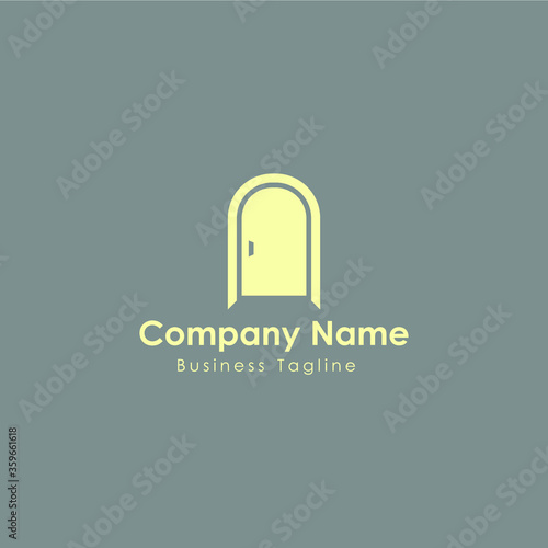 door company logo design template vector