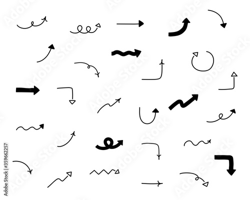 手書きの矢印のイラストのセット シンプル かわいい おしゃれ Stock ベクター Adobe Stock