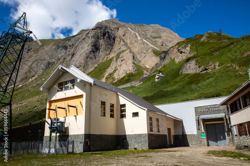 Bilde på lerret Morasco Lake (VCO), Italy - June 21, 2020: The power plant Piero Ferrerio , Mora
