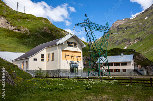 Schilderij op canvas Morasco Lake (VCO), Italy - June 21, 2020: The power plant Piero Ferrerio , Mora