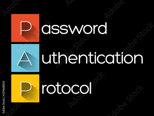 PAP - Password Authentication Protocol acronym, technology concept background