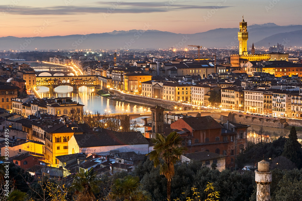 Aerial view of the skyline of Florence, Tuscany, Italy