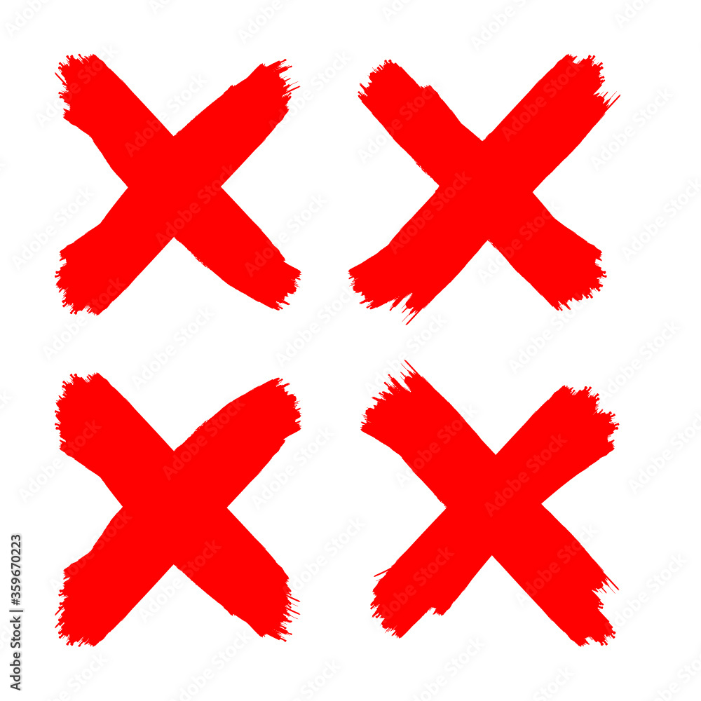 Obraz premium X Marks .Two Crossed Vector Brush Strokes. Rejected sign in grunge style.