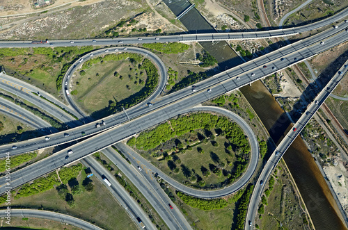 Aerial view from helicopter between M4 (Settlers Highway) and 751 A Road in Port Elizabeth, South Africa
