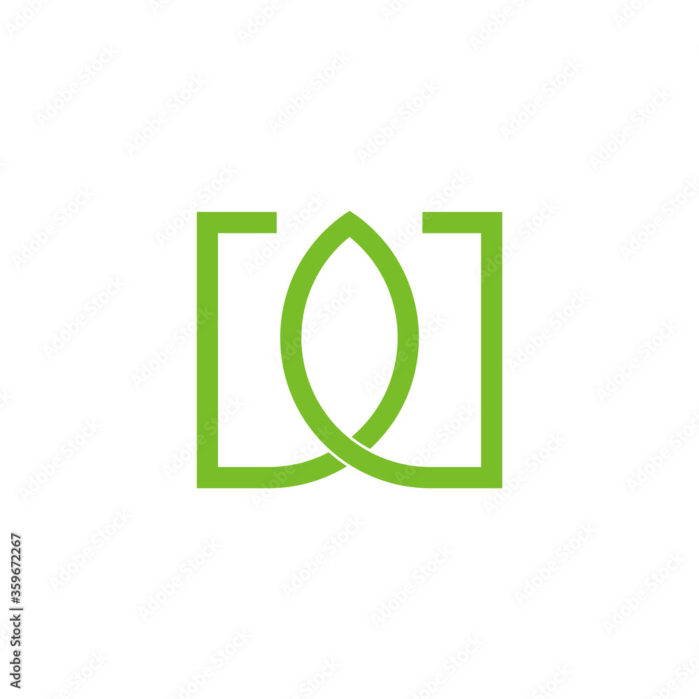 letter w abstract leaf line geometric design vector letter w abstract leaf line geometric design vector
