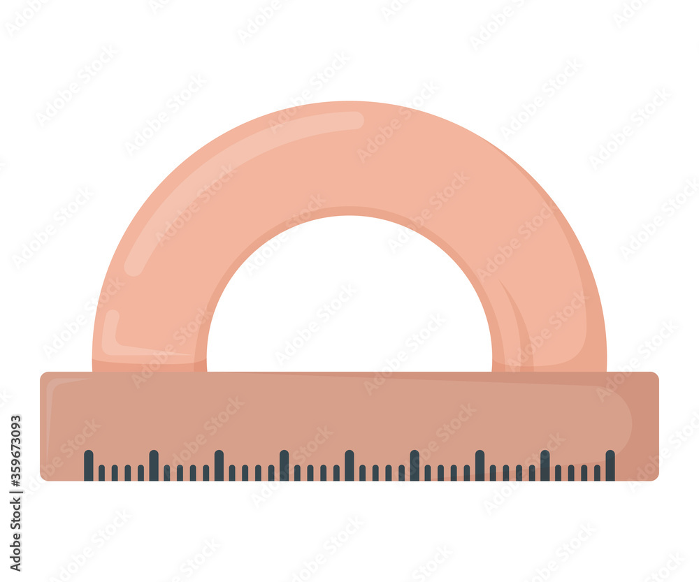 School ruler icon isolated on white, cartoon vector illustration ...