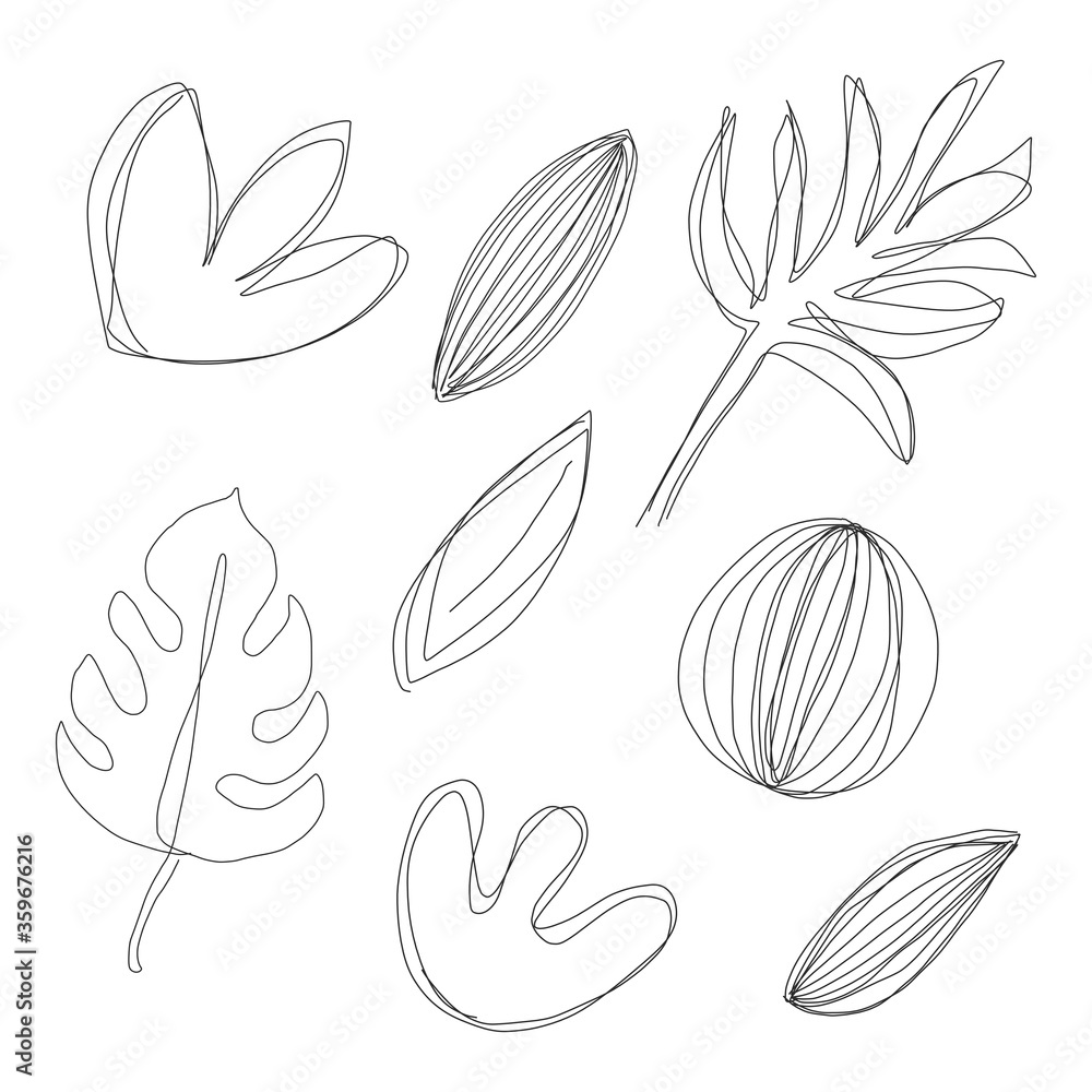 Set of hand drawn line art abstract graphic elements for decoration Set of hand drawn line art abstract graphic elements for decoration