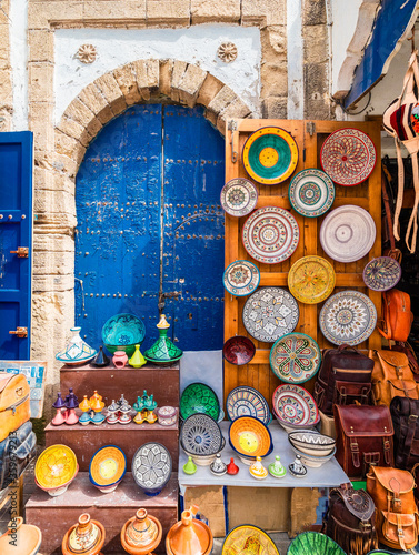 Billede på lærred Souvenir market in old Medina of Essaouira, Morocco