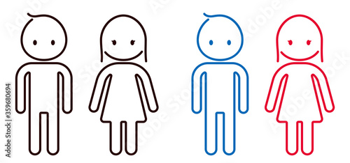Male and female, gender symbol, mark, icon, sign of restroom or toilet