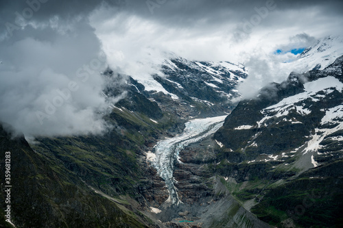 aerial view of Lower Grindelwald Glacier seen from the Helicopter