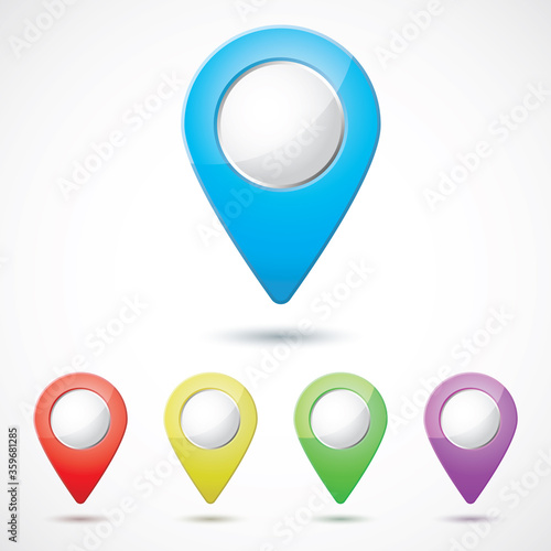 Free Download Colorful map pointers vector. Map pointer pin. Location symbols. - GFXLoad