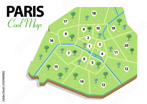 PLAN PARIS VECTEURS - Tourisme / Arrondissements